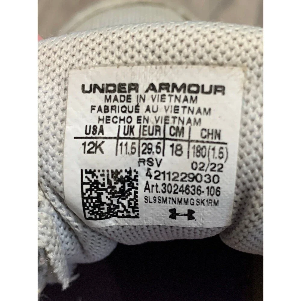 Under Armour Assert 9 AC Kid's Size 12K Gray Athletic Running Sneakers